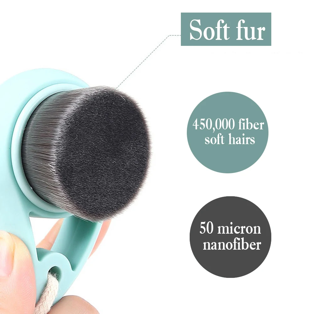 Щетка для лица с бамбуковым углем из мягкого волокна очистки пор уход за лицом