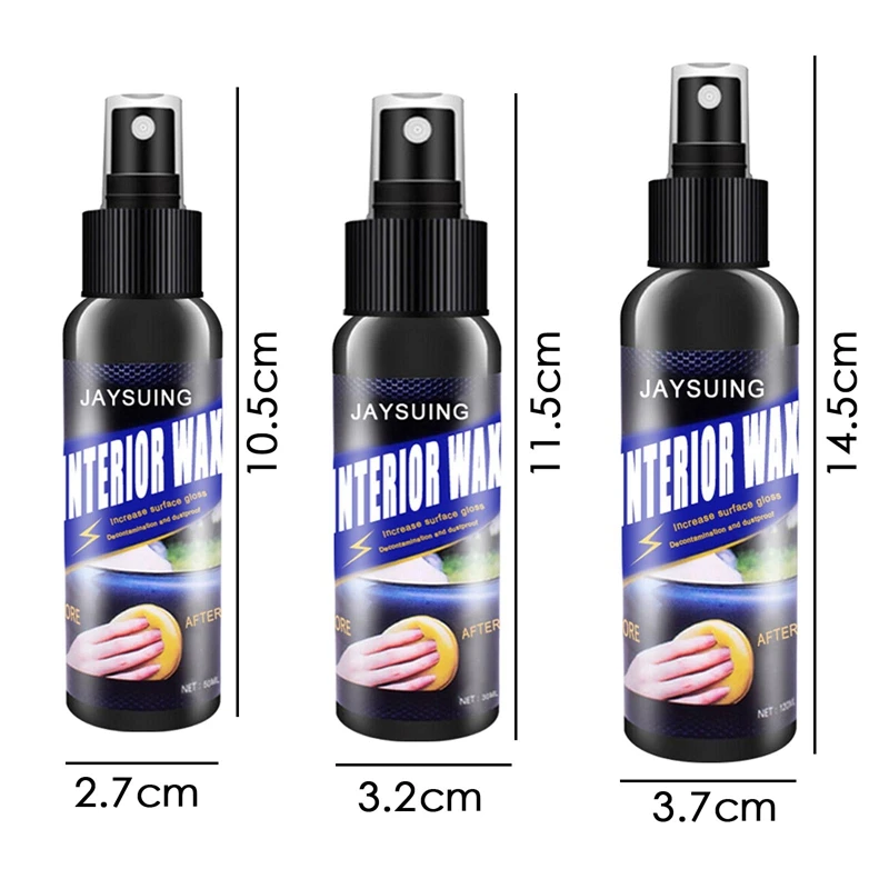 

Car Interior Refurbish Wax Cleaner Spray Agent Dashboard Polish Clean Liquid Auto Internal Accessories Maintenance Spray Agent