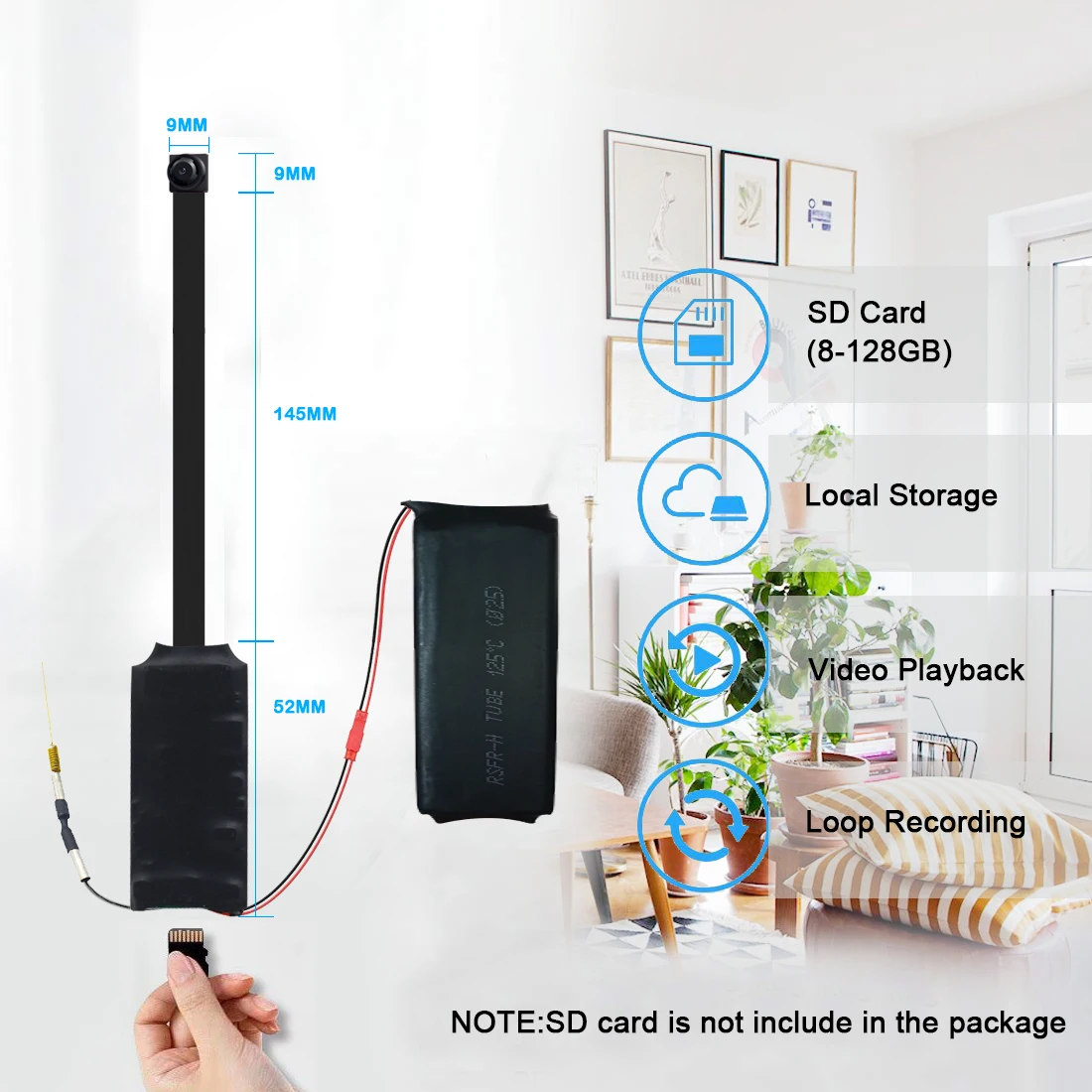 1080P беспроводной wi fi мини маленькая камера видеокамера P2P IP камера микро камера Дистанционное управление мини камера wifi 128G Скрытая TF карта