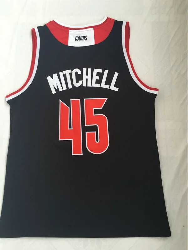 Джерси Donovan Mitchell #45 Louisville Мужская с ремешком назад модель 100% Сшитый баскетбольный