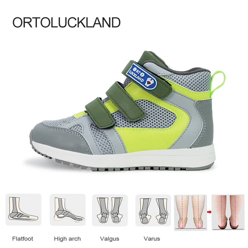 Ortoluckland Children Boys Sneakers Orthopedic Running Shoes For Kids Toddler Girls Fashion Pink Sporty Solid  Casual Footwear