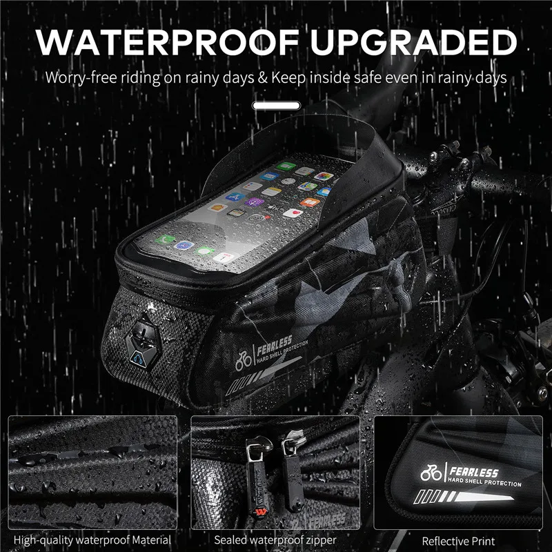west biking bicycle bag waterproof sensitive touch screen cycling phone bag mtb road bike bag front frame for 6 0 7 0 inch free global shipping