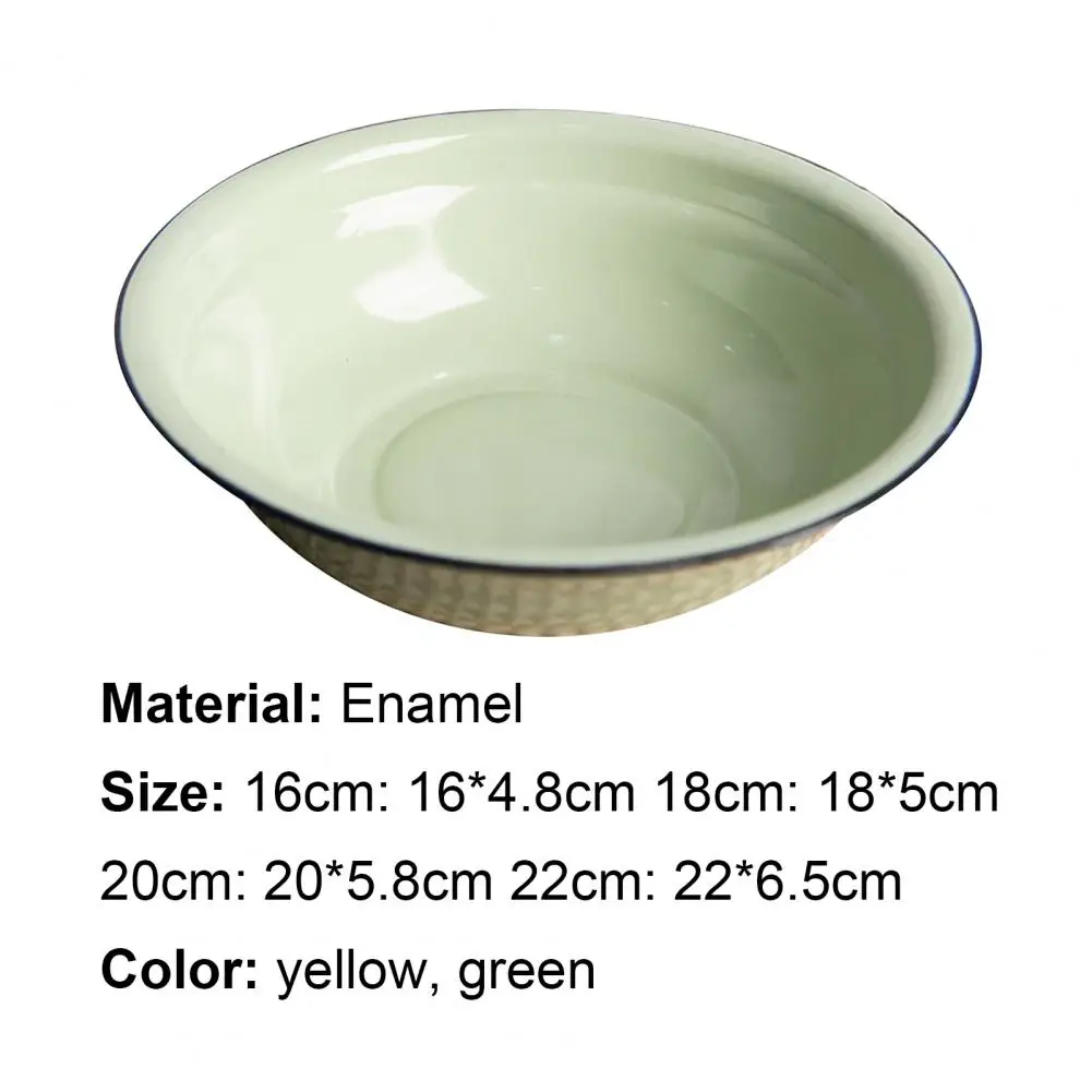Bowl Multi-color Durable Vintage Enamel Easy Clean Multifunctional Soup Plate for Kitchen images - 6