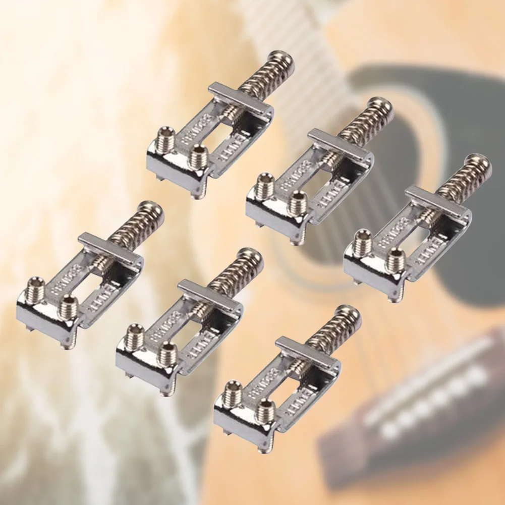 6pcs Sustain Instrument Stable Tone Tremolo Tool With Screws Fixed Musical Metal Repairing Replacement Guitar Bridge Saddle Mini | Спорт и