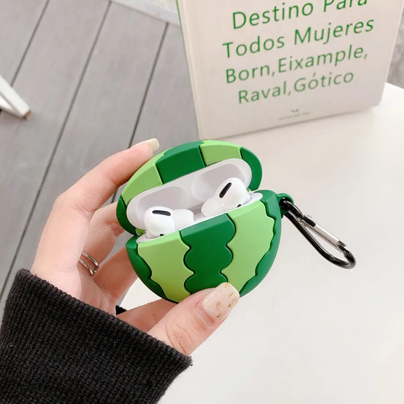 Для Airpods Pro 3D милый мультяшный арбуз Earpods чехол для Apple 1 2 3 Летний Фруктовый