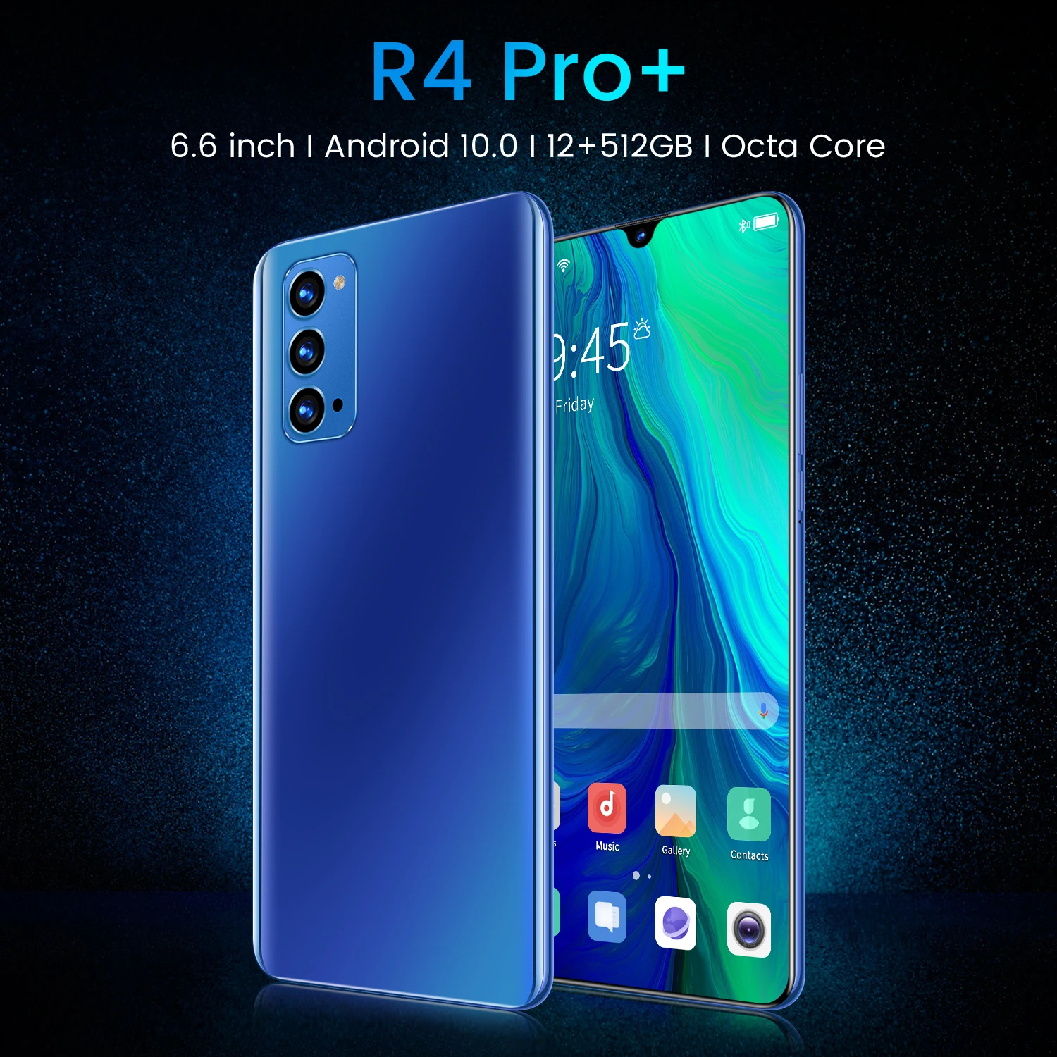 

R4 Pro + 6,6 5000 sim-, 32MP Deca Core, 12G + 512G 5G
