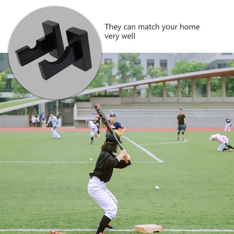 

2 Pair Baseball Bat Display Hanger Holder Horizontal Wood Baseball Bat Bracket Rack Wall Mount Rack Stand