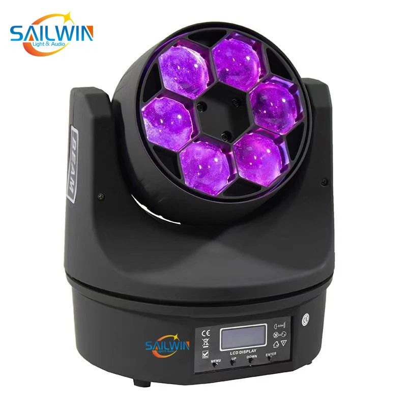 Sailwin 6x15 Вт 4в1 RGBW светодиодный светильник с движущейся головкой сценический луч
