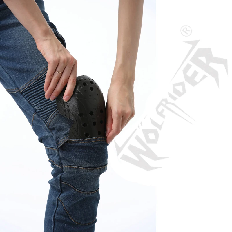 Женские брюки для езды на мотоцикле набор из джинсов гонок В рыцарском стиле