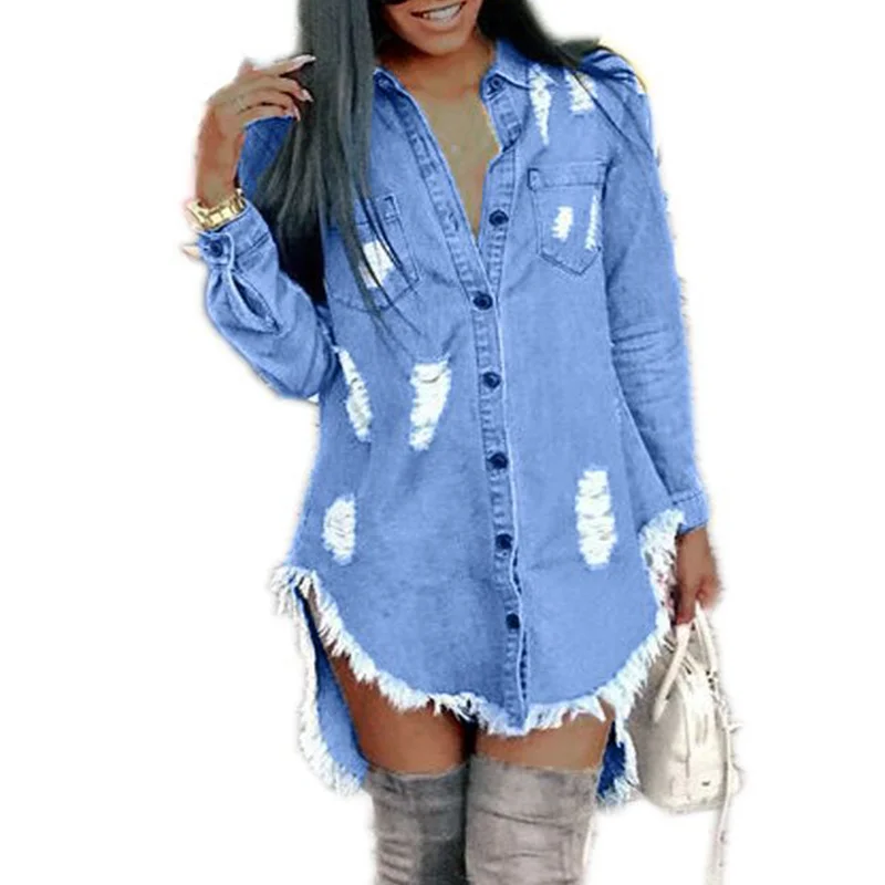 Винтажное женское джинсовое мини платье с асимметричным подолом