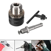 3pcsset keyless drill chuck 1 5 13mm 12 20unf rotary hammer screwdriver impact wrench driver adapter key sds plus shank