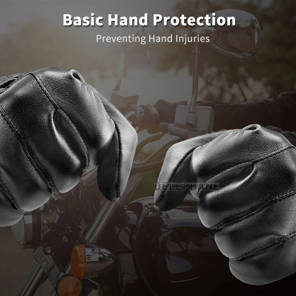 Модные кожаные перчатки Женские базовые водонепроницаемые черные для вождения