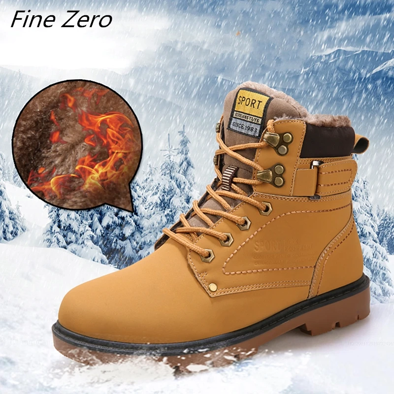 Брендовые супер теплые мужские зимние кожаные водонепроницаемые резиновые