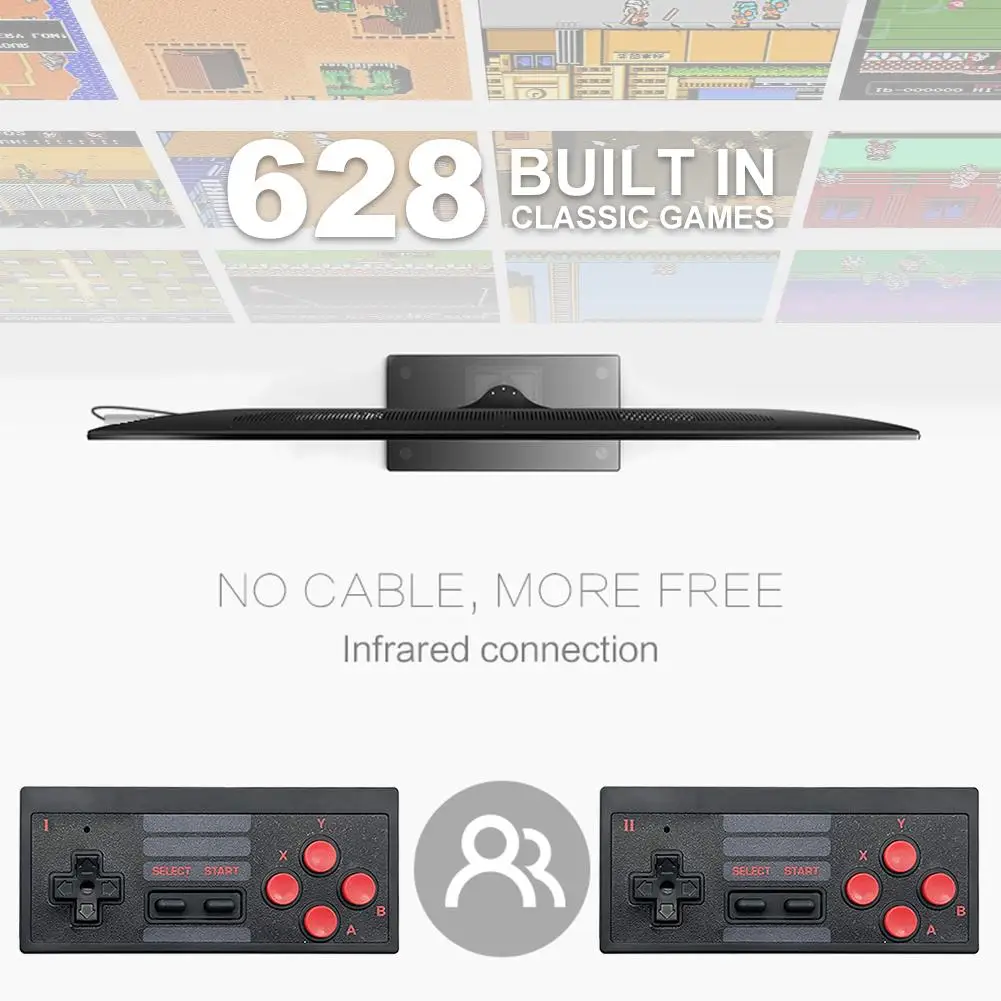 Data Frog USB Беспроводная портативная ТВ видео игровая консоль со встроенными 628