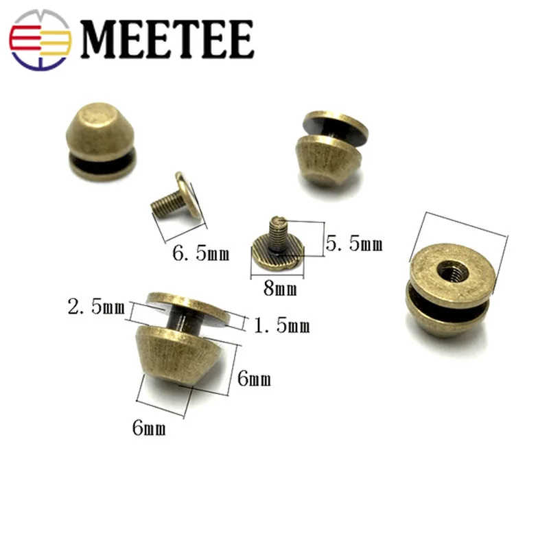 Meetee 10/30 наборов 12 мм металлическая медная плоская Пряжка винтовые заклепки для