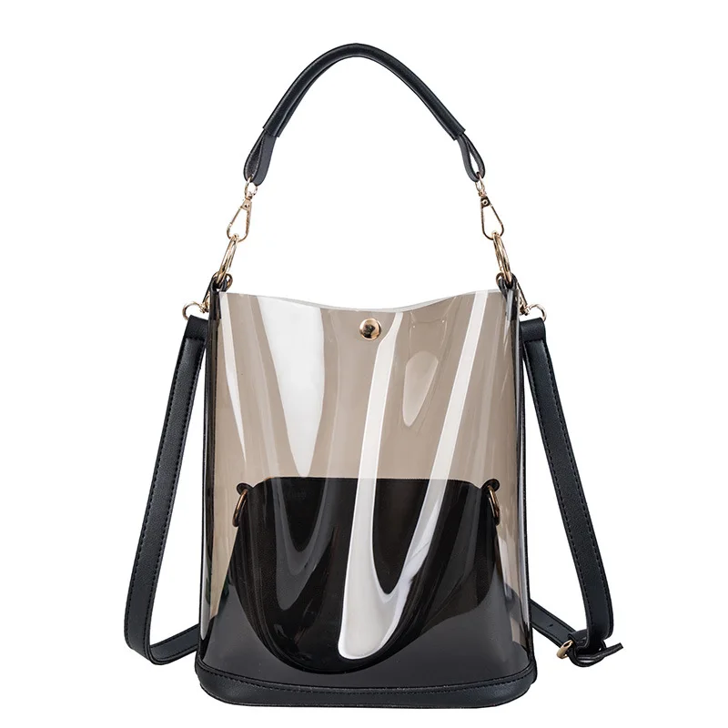 

Translucent bucket bag 2021 new beach jelly bag Korean fashion women's portable shoulder bag