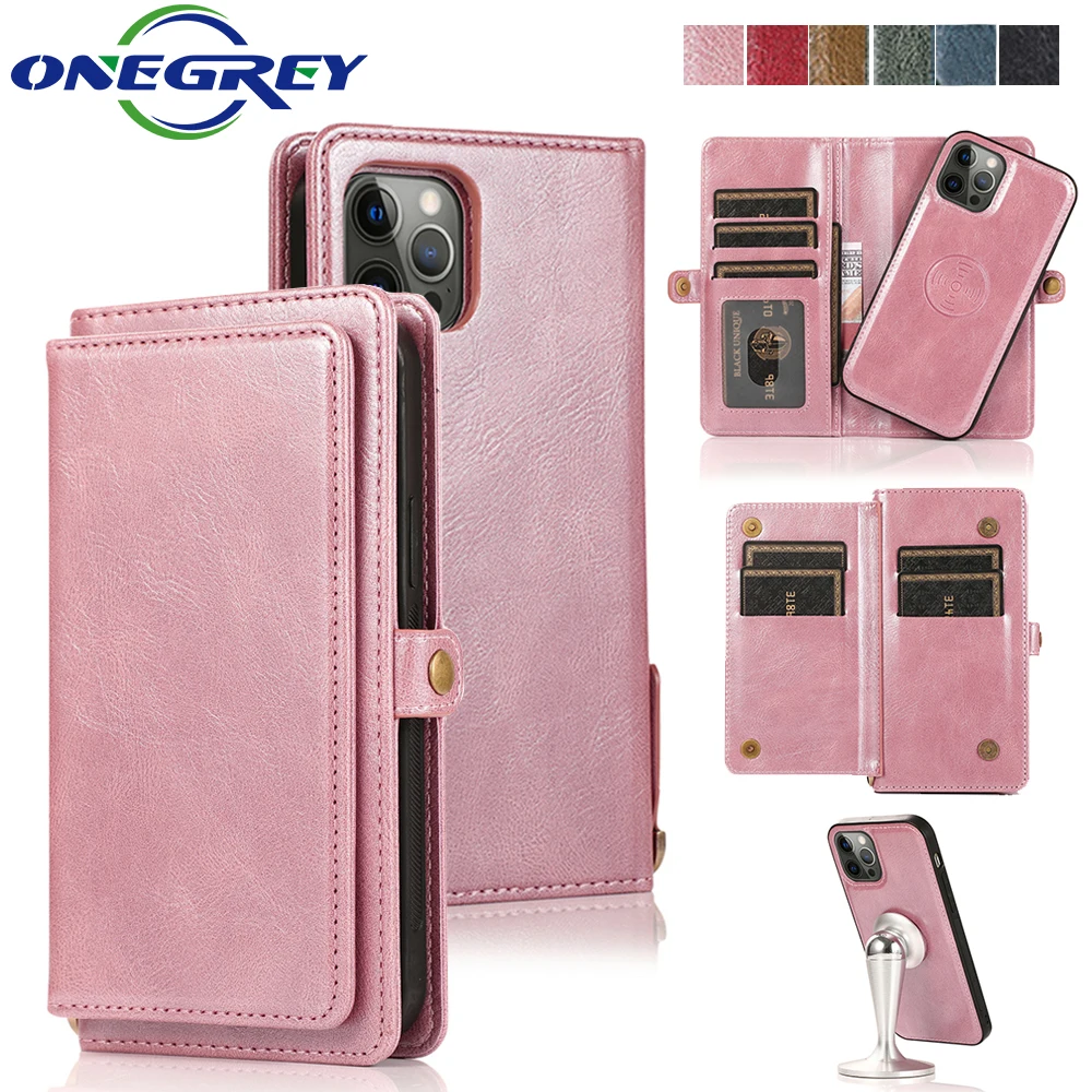 

Luxury Leather 12 Phone Bags Case For iPhone 13 11 Mini Pro X XS Max 7 8 Plus XR 6 6s SE 2020 Flip Wallet Card Slots Cover Coque