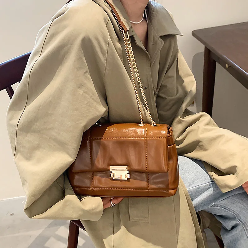 

Soft Small PU Leather Crossbody Bags for Women 2021 Trend Hand Bag Women's Branded Trending Chain Shoulder Handbags