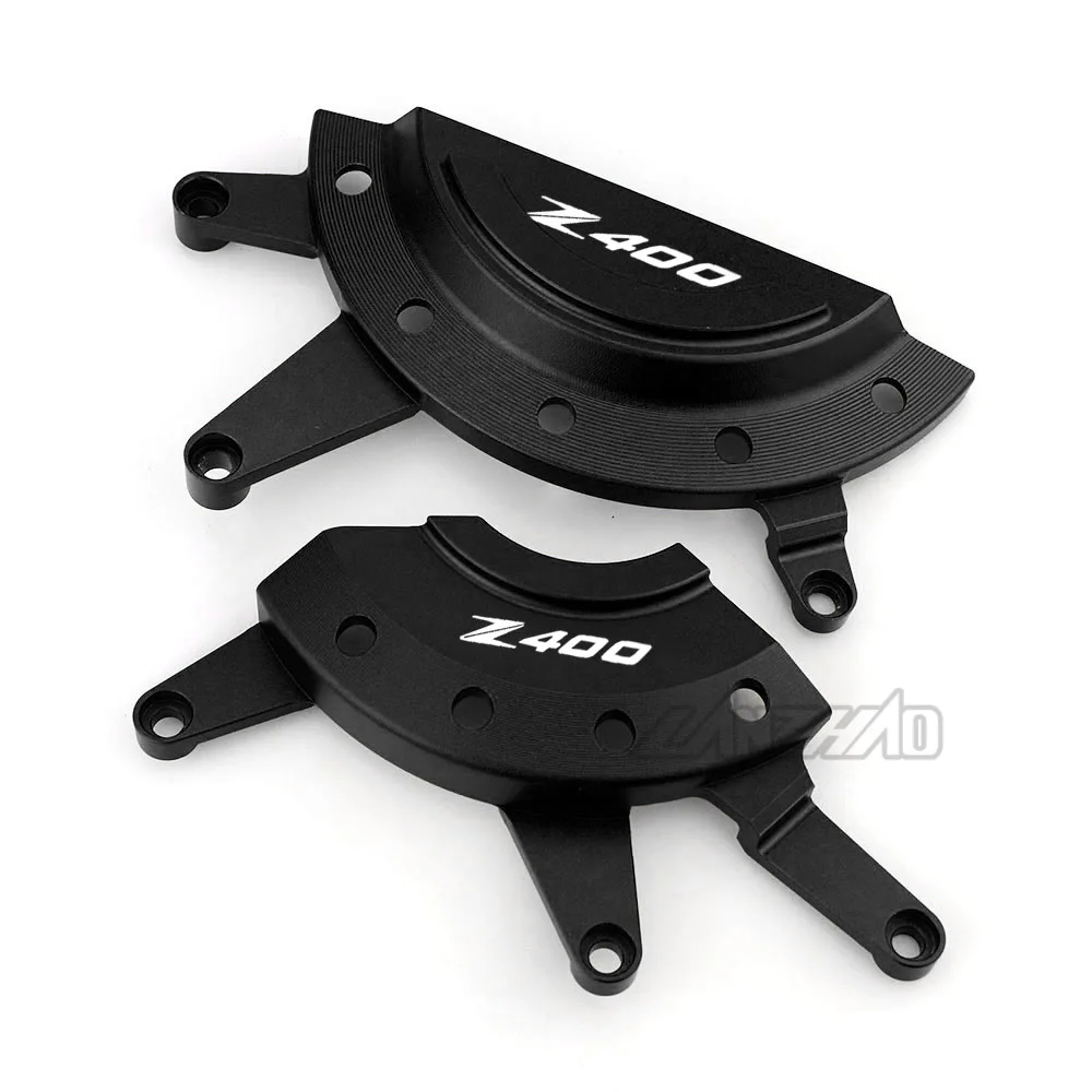 Black-Z400 CNC алюминиевый мотоциклетный защитный боковой Чехол для двигателя статора, защитный чехол, зеленый, черный, красный для Kawasaki Ninja 400 Z400 - Цвет: Black-Z400