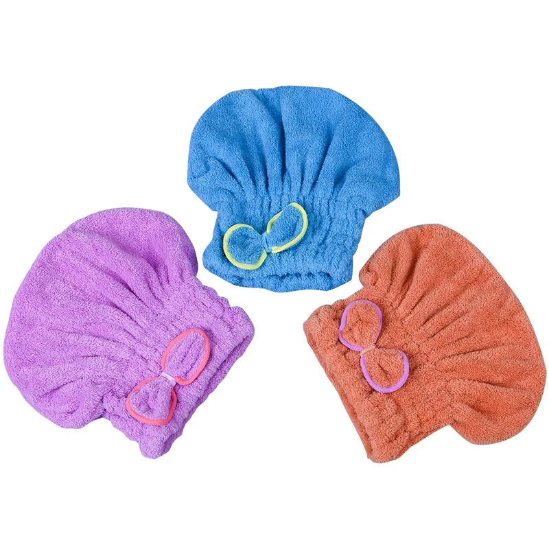 

6 Colors Microfiber Solid Quickly Dry Hair Hat Hair Turban Women Girls Ladies Cap Bathing Drying Towel Head Wrap Hat
