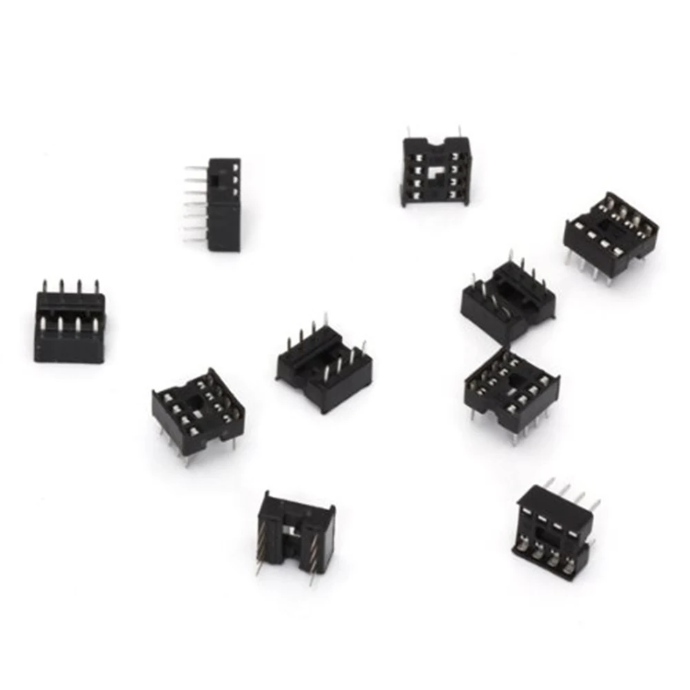 

10 Pcs Professional Round Hole Sockets Adapter Solder Type 8 PIN DIP Integrated Circuit IC Sockets Adapter Solder Type