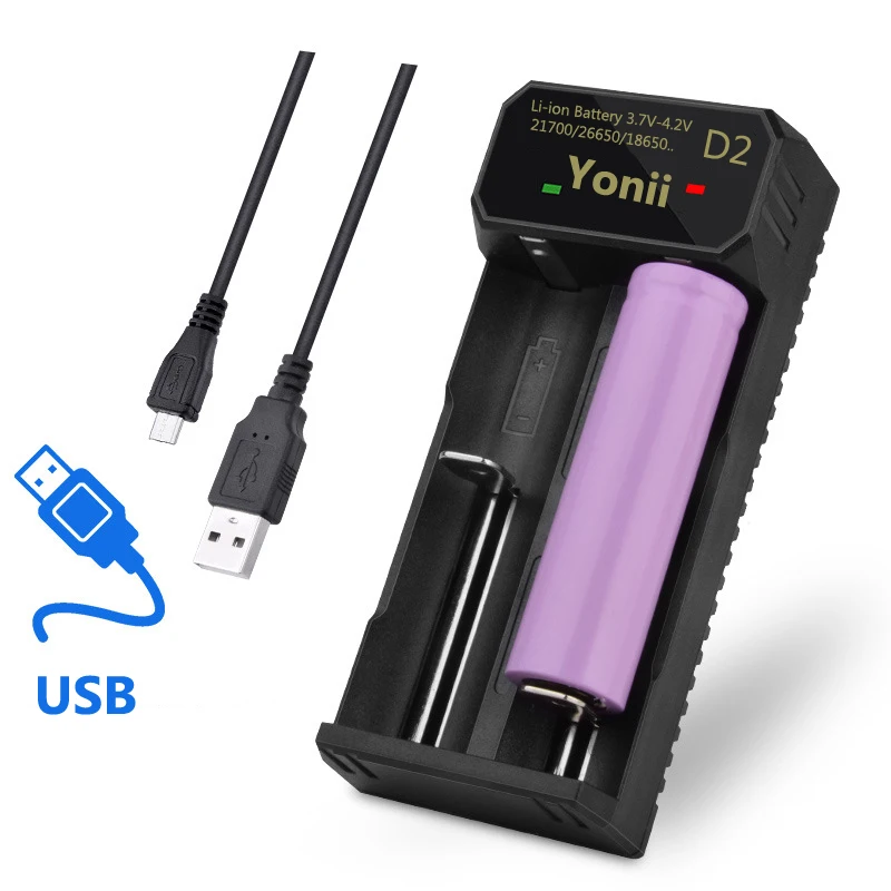 Зарядное устройство с 2 слотами для 14500 18500 18650 перезаряжаемых батарей