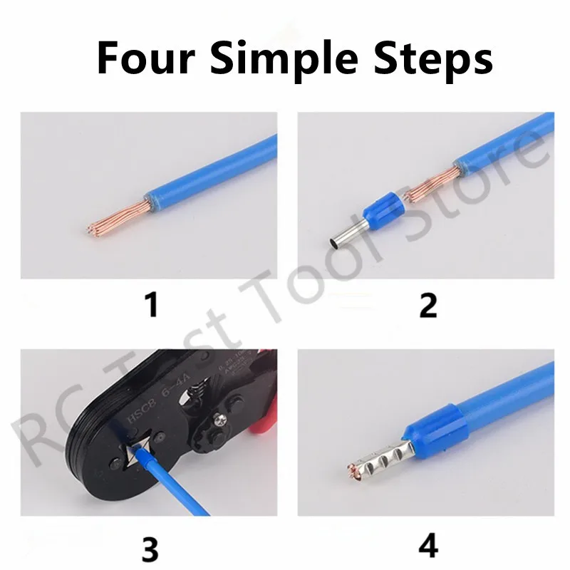 100 шт./упак. E1008 Изолированные Наконечники Клеммная колодка шнур провод 18AWG