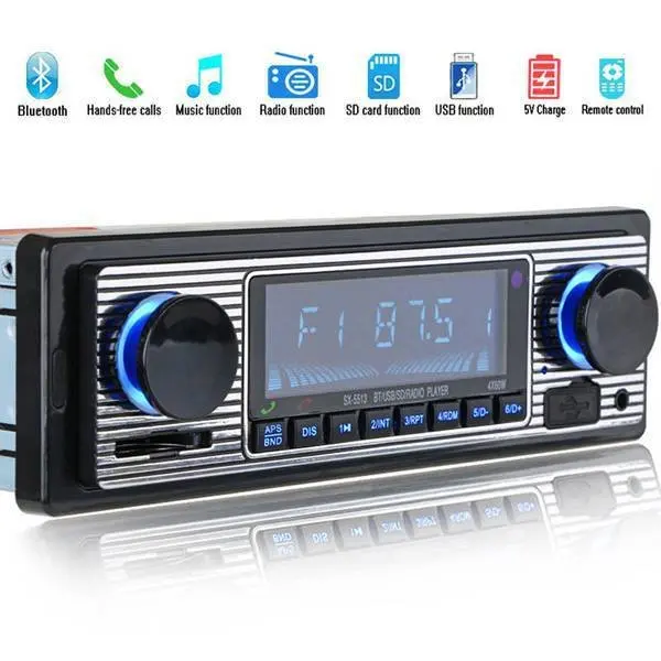 

Автомобильный мультимедийный плеер AZGIANT, беспроводной MP3-плеер с Bluetooth, AUX, USB, FM, 12 В, классический стерео аудиоплеер с разъемом ISO