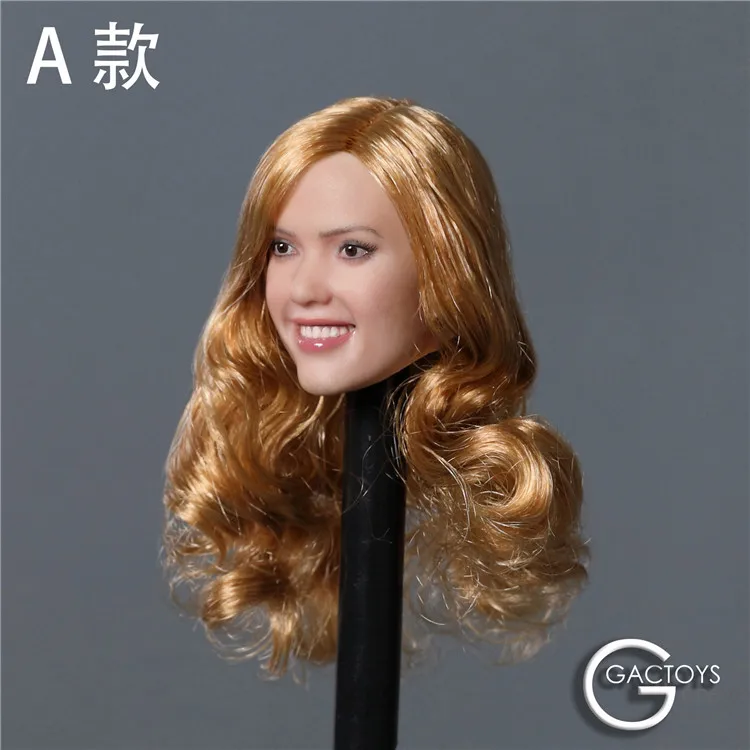 

GACTOYS GC035 1:6 Women's Head Carving Smiley Beauty Smiling Girl's Head Carving Series 12-inch Doll Head Carving