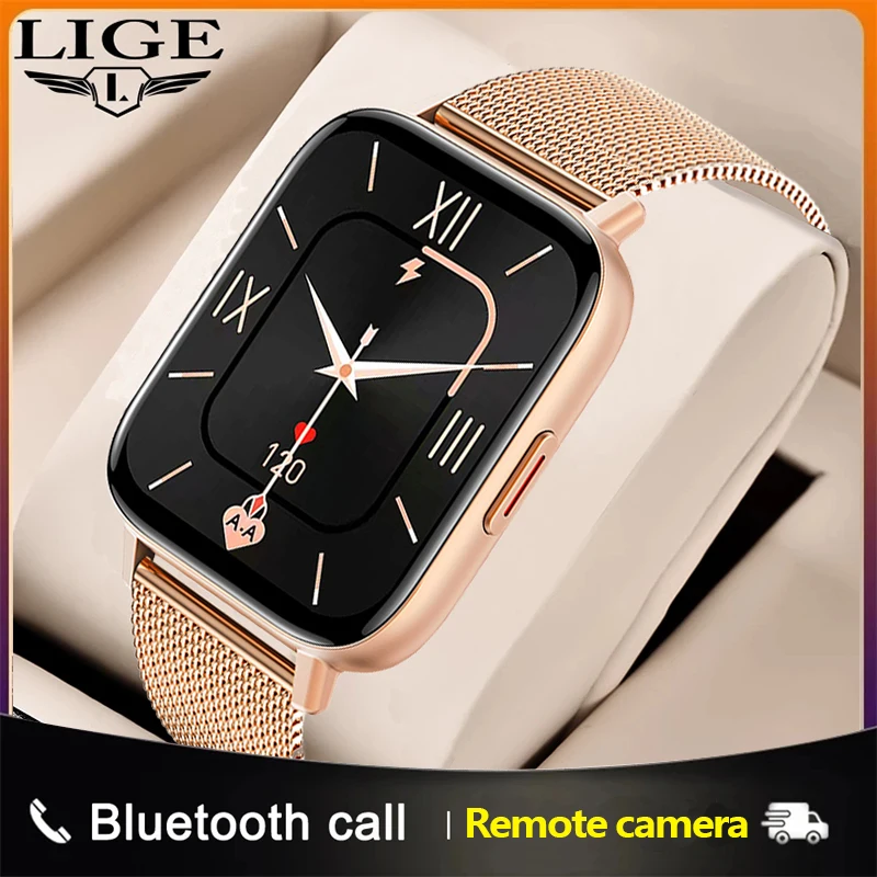 

LIGE Smart Watch Women Men Bluetooth Call Pedometer Fitness Tracker Bracelet Heart Rate Monitor Ladie Smartwatch For Android iOS