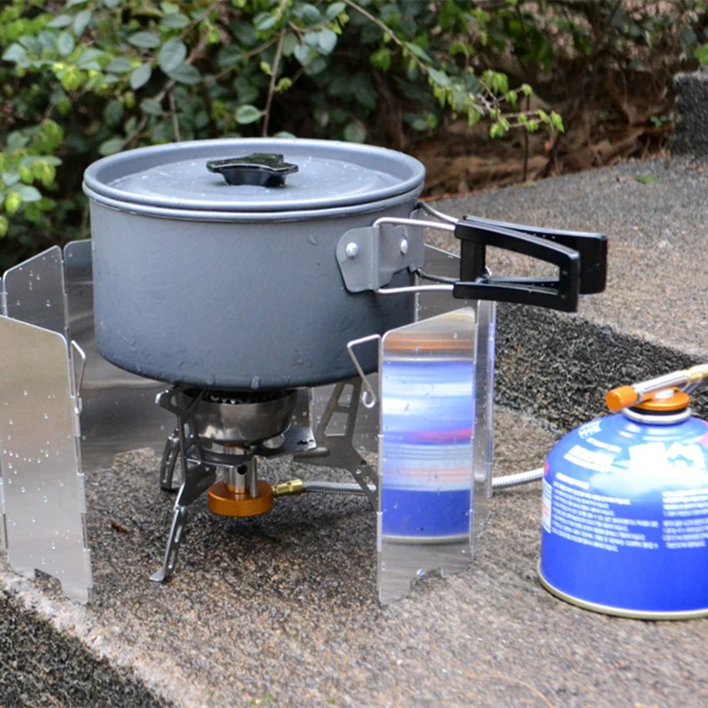 Ветрозащитное стекло для плиты 9 пластин складное алюминиевое ветрозащитное