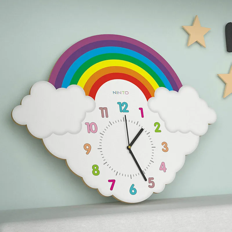

Cute Cartoon Wall Clock Modern Design Large Minimalist Kids Rooms Wall Clocks Creative Silent Reloj De Pared Home Decor DL60WC