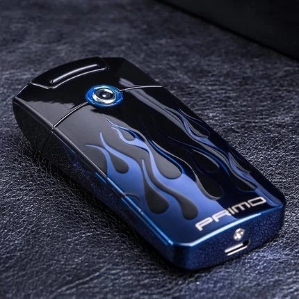 Плазменная зажигалка металлическая USB перезаряжаемая беспламенная с датчиком