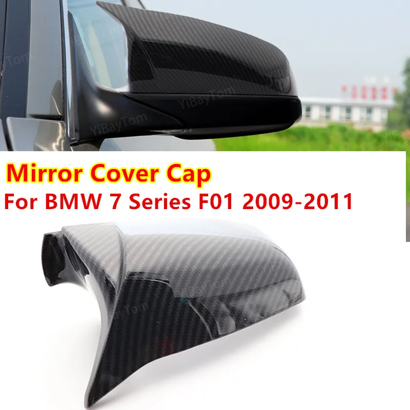 

carbon fiber black Mirror Covers Rearview Cap Shell For BMW 7 Series F01 2009-2011