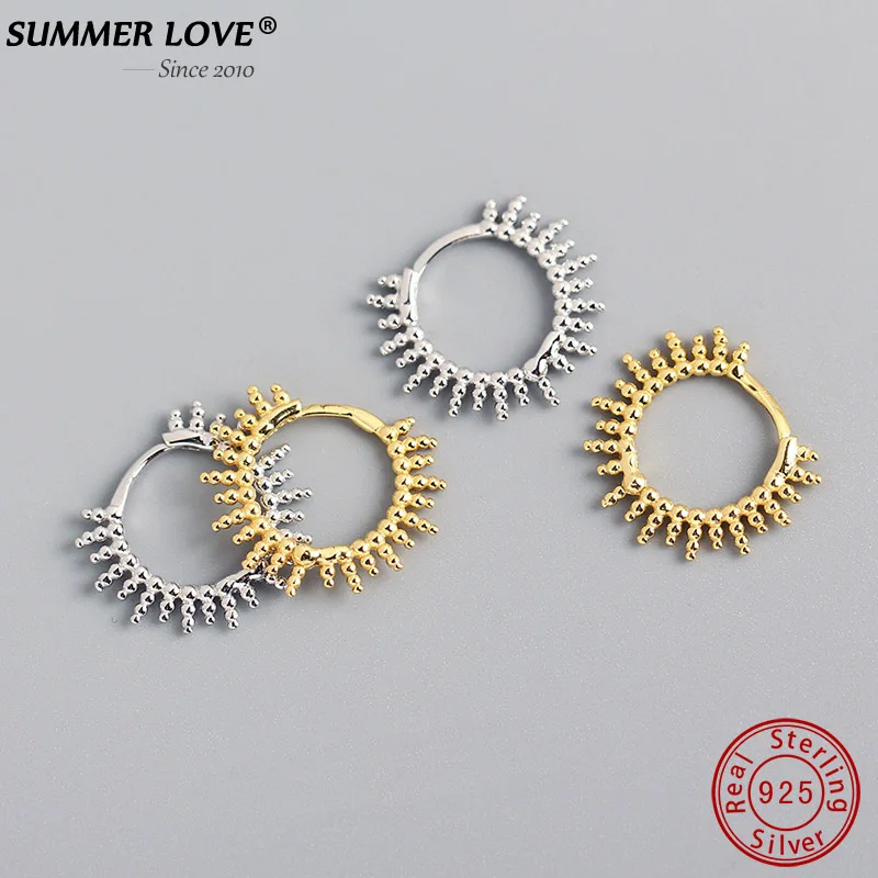 

Серьги-кольца женские из серебра 925 пробы с круглыми бусинами