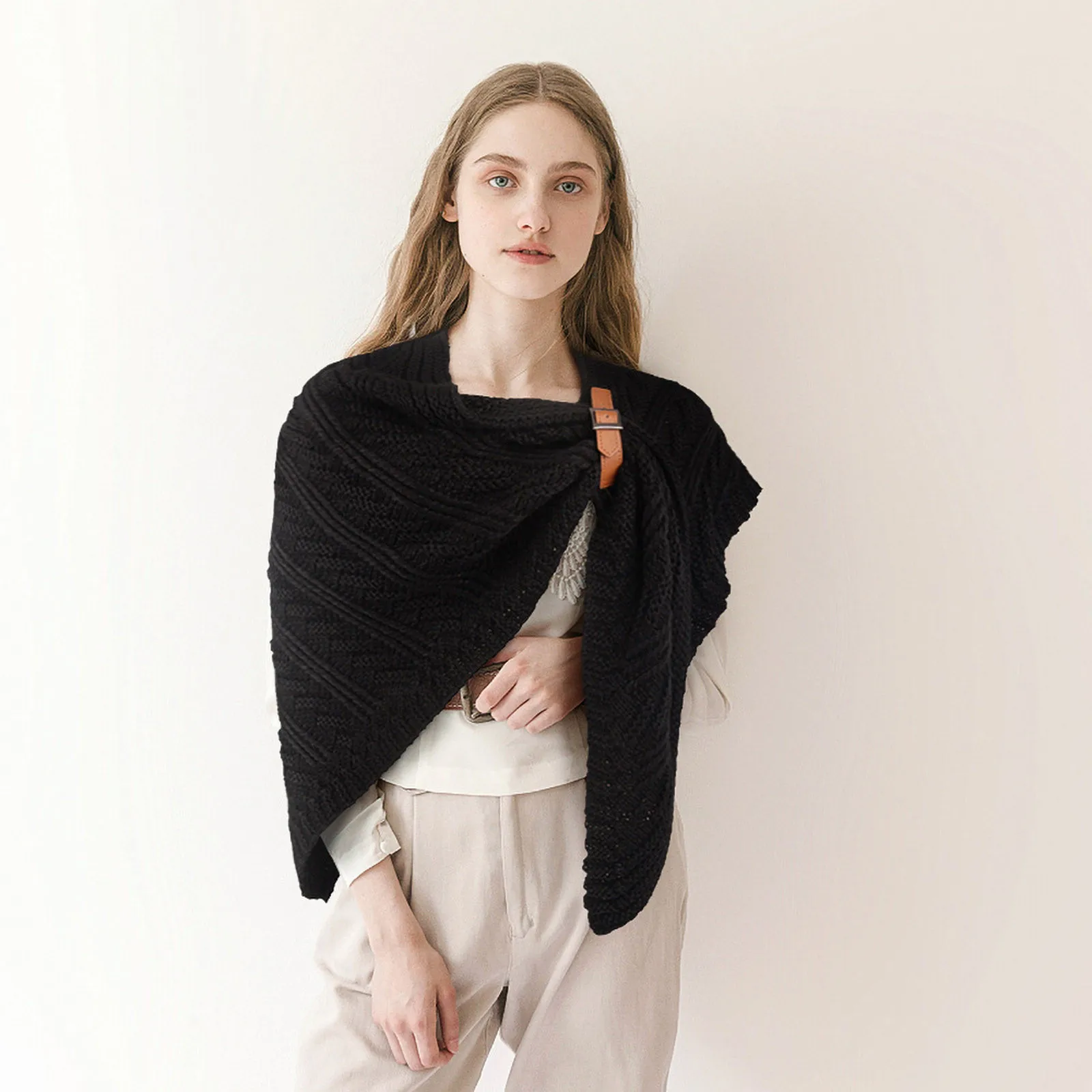 

2021 Fashion Multi-purpose Large Shawl Scarf Women Scarf Solid Color Button Soft Wrap Casual Warm Scarves Shawls Foulard Femme