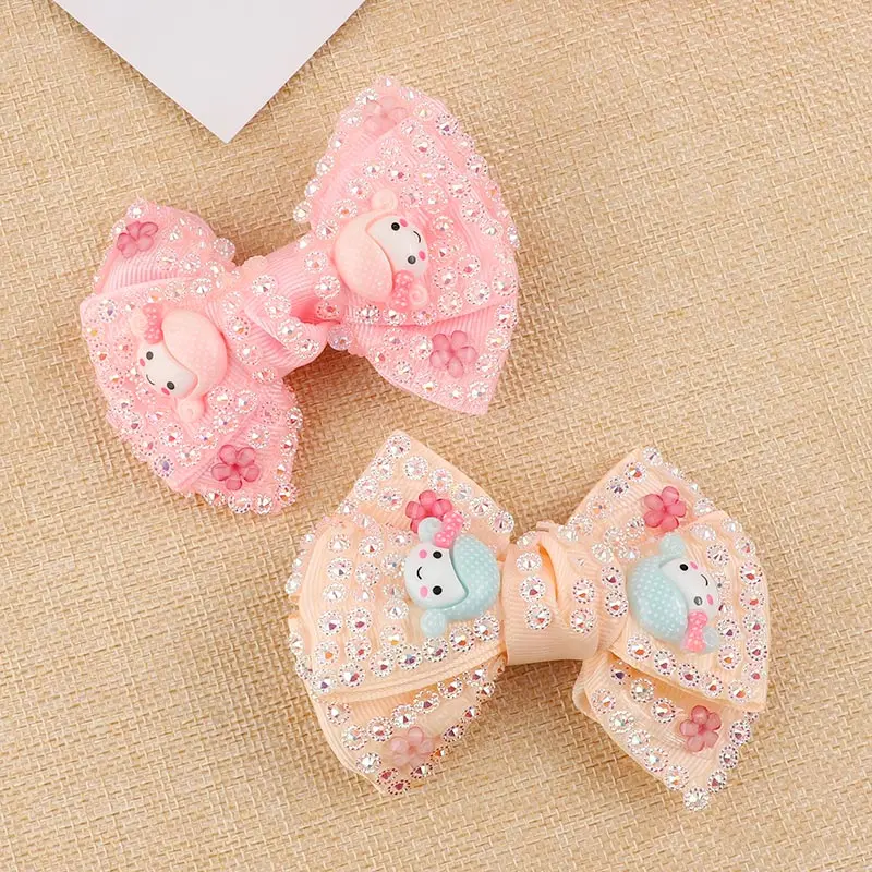 Милые заколки Стразы с бантом для волос маленьких девочек детские Аллигатор