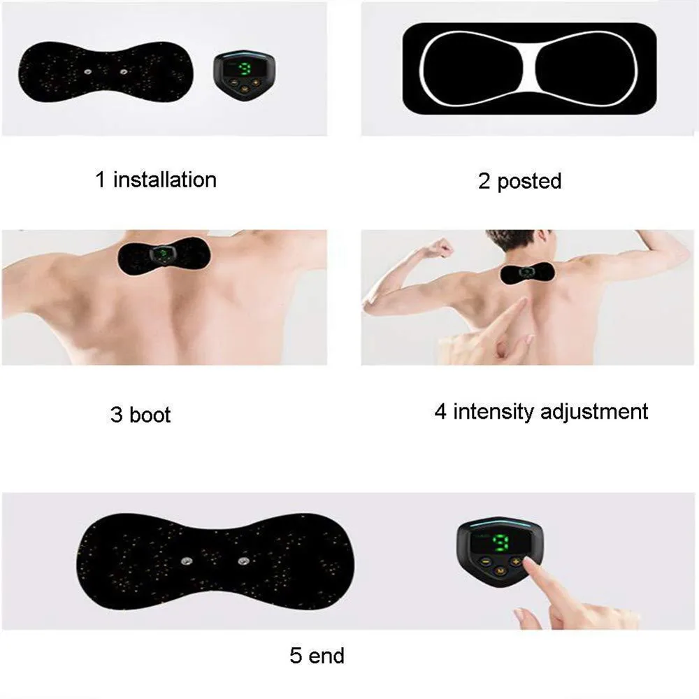 

Portable Cervical Massager Pulse Massager Mini Portable Massage Stickers Stimulator Physiotherapy Instrument Muscle Relief Pain