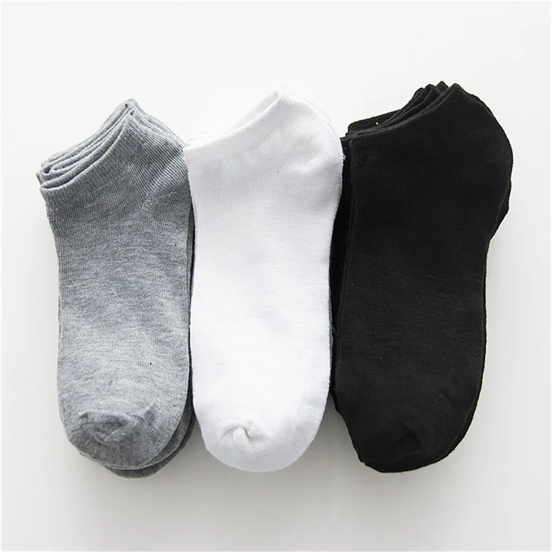 Women &amp Men Cotton Fiber Invisible Socks Casual Thin Breathable Anti-Bacterial Spring Summer Man Black Short 10 Pairs/Lot | Мужская
