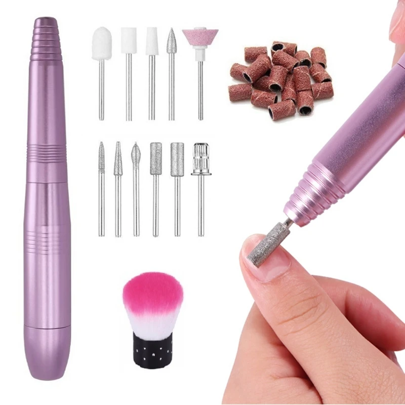 

Electric Nail Drill USB Machine Manicure Pedicure Polish Bits with Sanding Bands
