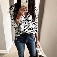 leopard long sleeve t shirts spring autumn women v neck plus size casual office tops lady fashion streetwear indie formal wear