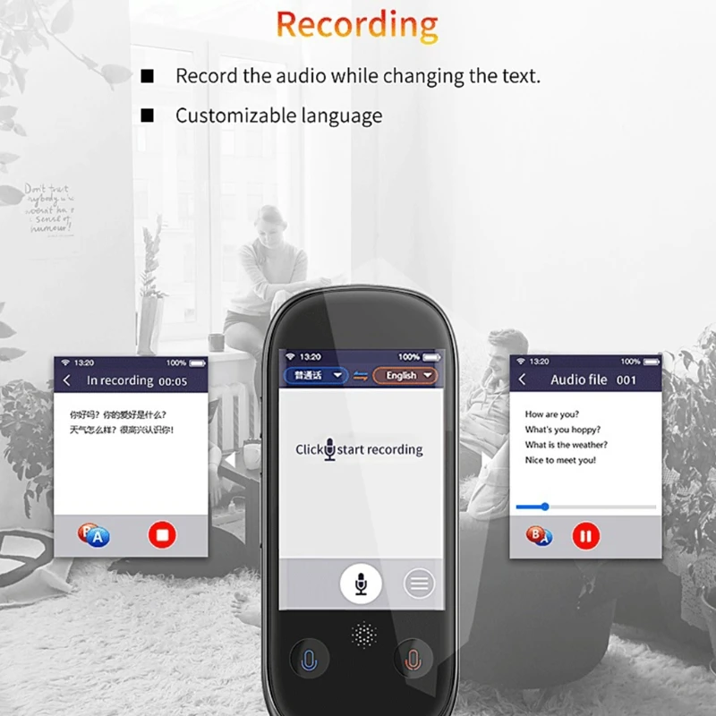

Практичное классическое устройство для перевода языков Wi-Fi автономный 43 фото перевод язык s 8G хранилище переводчик умный голос