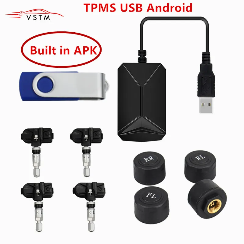 Система мониторинга давления в шинах (TPMS) с 4 внутренними датчиками USB для систем