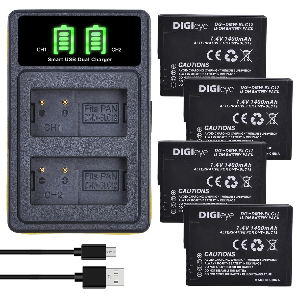 

Аккумулятор для фотоаппарата Panasonic FZ1000 FZ200 FZ300 G5 G6 G7 GH2 BLC12, 1400 мАч