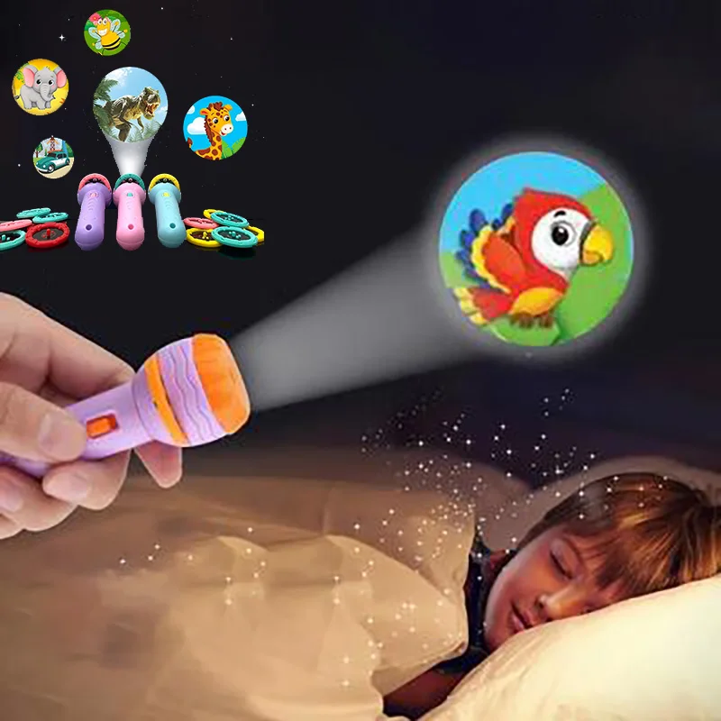 

New Baby Sleeping Story Book Flashlight Projector Torch Lamp Toy for Kid Early Education Toy Birthday Xmas Gift Light Up Toy