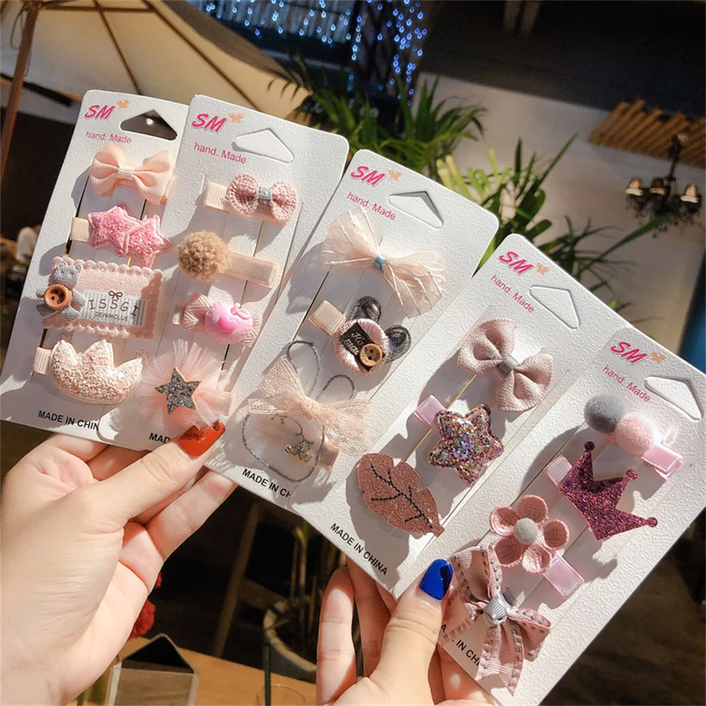 

New 3/4pcs/Lot Children Kids Hair Accessories Lovely Star Hair Clip Cute Animal Hair Clips for Girls Kids Barrettes Hairpins