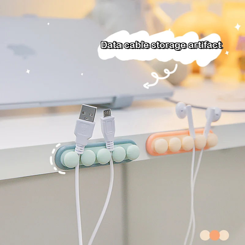 

Забавная форма гороха, органайзер для кабеля, силиконовый usb-кабель для намотки, настольный аккуратный держатель для кабеля, органайзер для ...