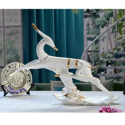 

Нефритовый фарфор, золотистый олень, керамические украшения, предметы интерьера ручной работы, подарки, предметы интерьера, товары для дома, сын Доу, простой