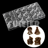 christmas tree santa polycarbonate chocolate mold for baking candy mold pastry bonbon mould confectionery tool bakeware