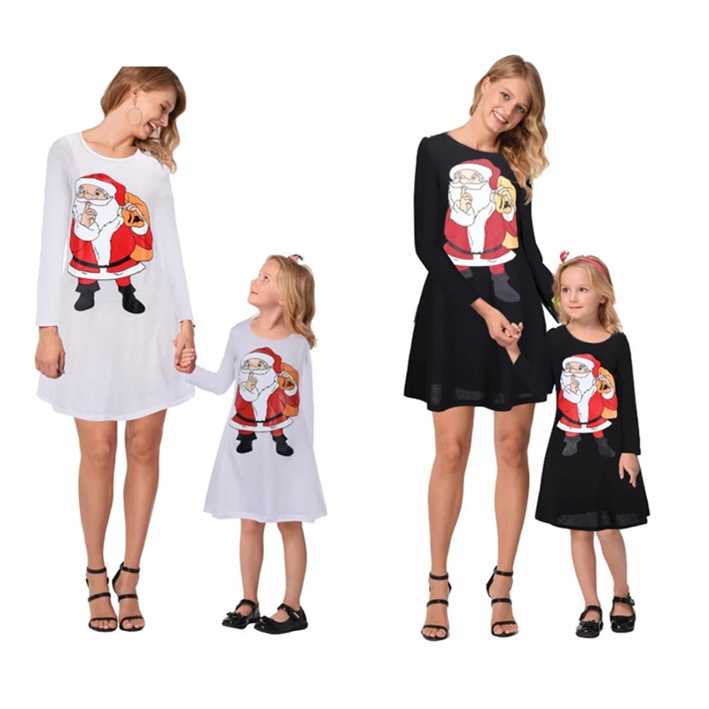Новое поступление рождественское платье с принтом Санта Клауса для маленьких